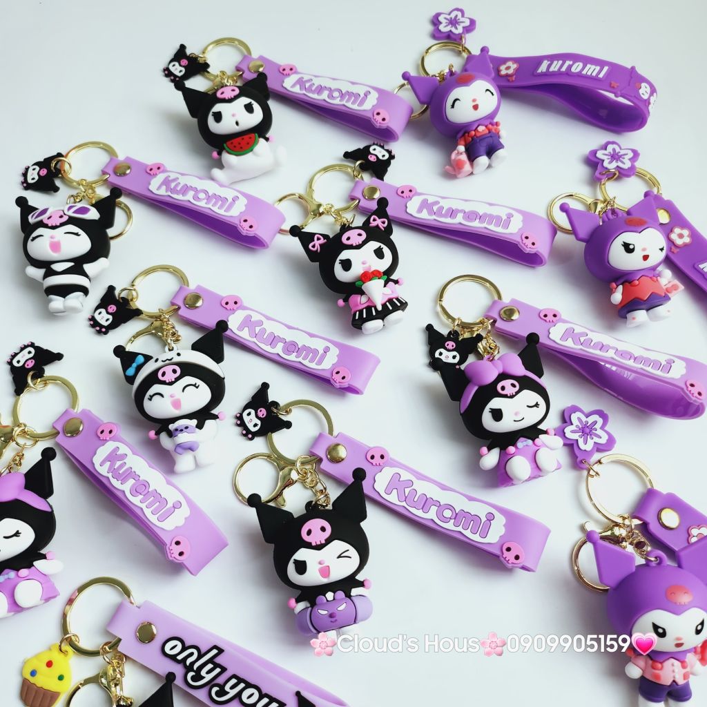 Móc Khóa Kuromi Đen & Tím