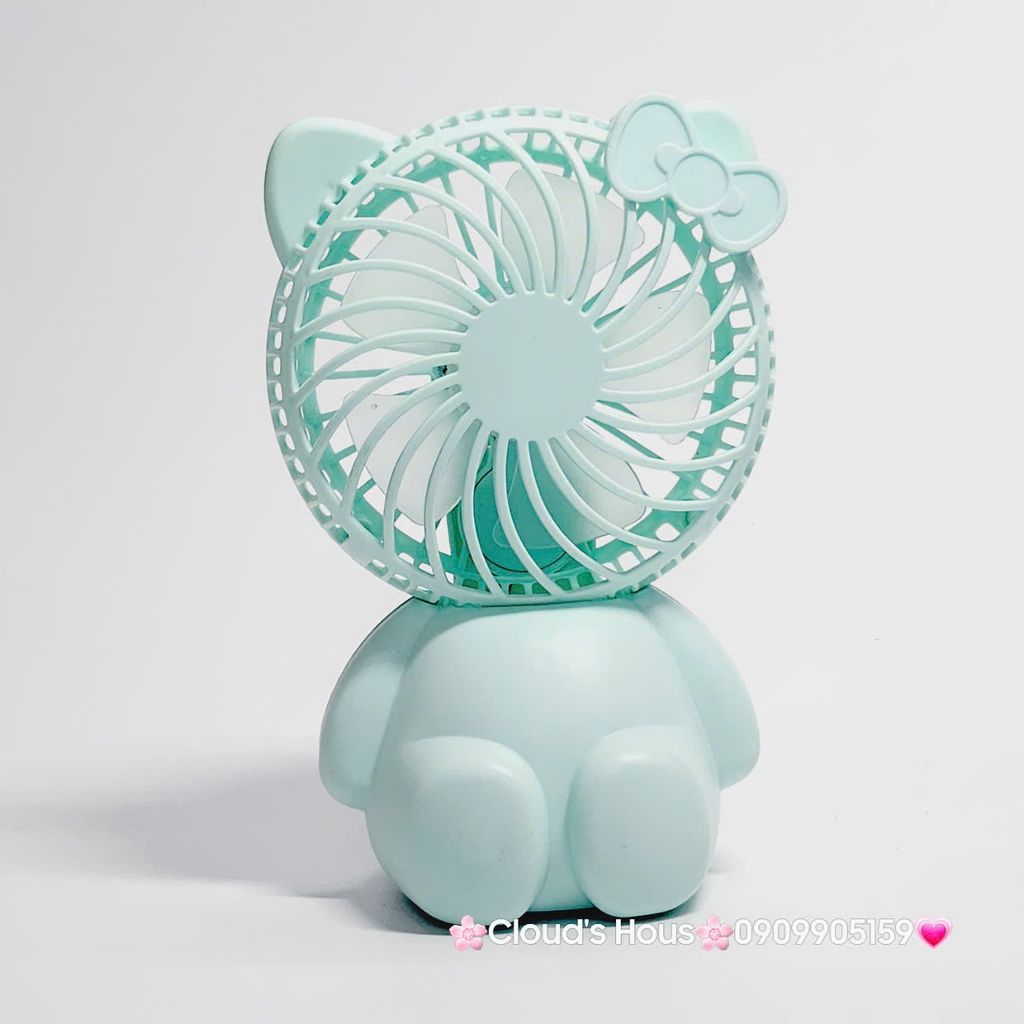 Mini Fan - Quạt Cầm Tay - Để Bàn Hello Kitty Ngồi (nhiều màu)