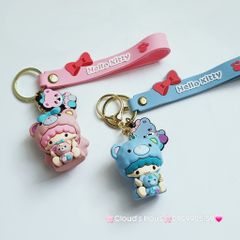 Móc Khóa Tình Mẫu Tử Đầu Xù Hello Kitty