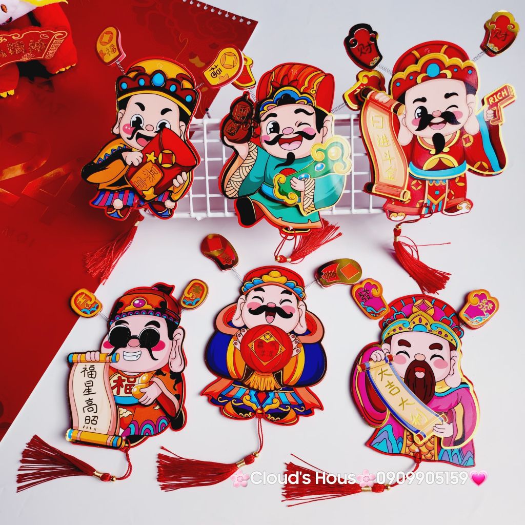 Ông Thần Tài Trang Trí Ngày TẾT (Hít tủ lạnh, treo mai, treo đào,..)