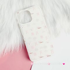 Case Ốp điện thoại iPhone Nơ Sticker Dễ Thương Nền Trắng iPhone 11/12/13/14/15/Pro/Promax