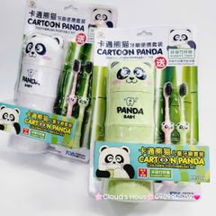 Bàn Chải Kèm Hộp Đựng Panda Bamboo Fiber Cho Bé