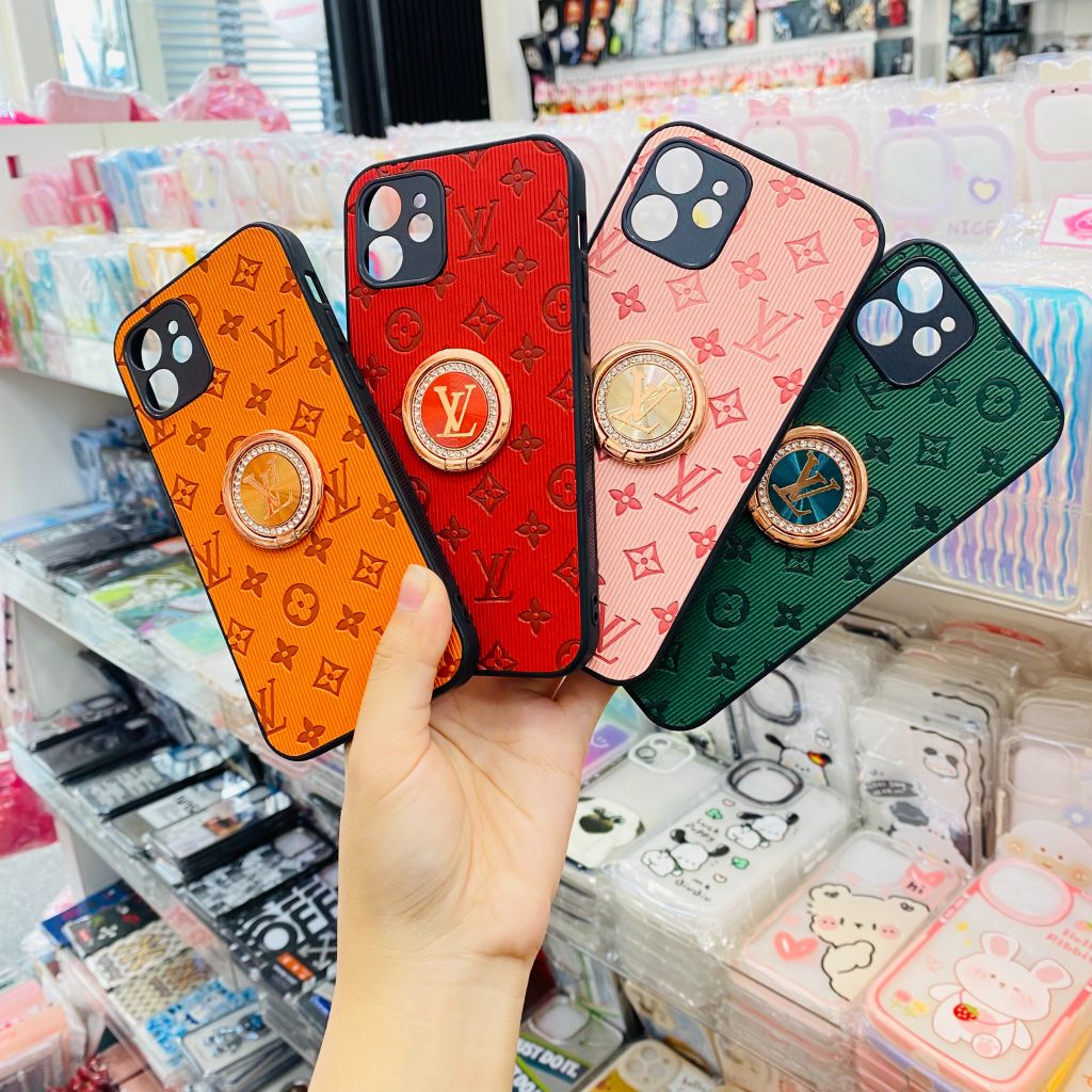 Case Ốp điện thoại iPhone LV Da kèm Ring  iPhone X/Xs/XsMax/11/12/13/Pro/Promax