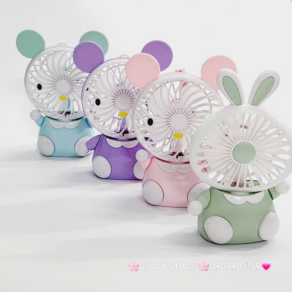 Mini Fan - Quạt Cầm Tay - Để Bàn Voi Mặc Yếm