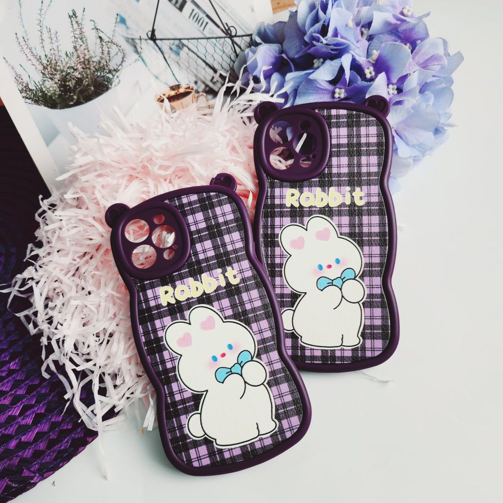 CASE IPHONE NHÁM DA TAI GẤU Tím  - THỎ Rabbit