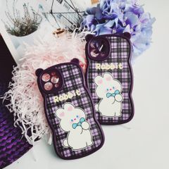 CASE IPHONE NHÁM DA TAI GẤU Tím  - THỎ Rabbit