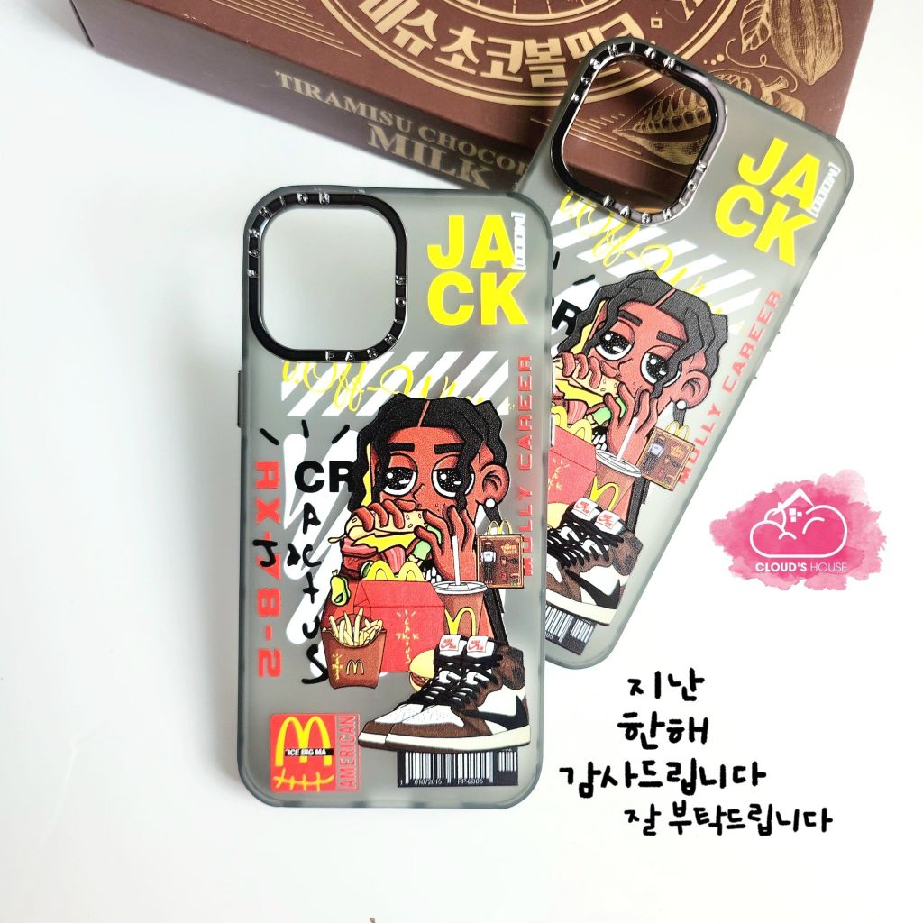 Case Ốp điện thoại iPhone Jack ngầu nhám viền cam fashion titan iPhone 11/12/13/14/Pro/Promax