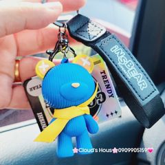 Móc Khóa Gấu Sọc Đeo Khăn InsBear