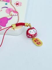 Móc Điện Thoại Móc Túi Phụ Kiện Đẹp Mèo Thần Tài Mini chất liệu sứ