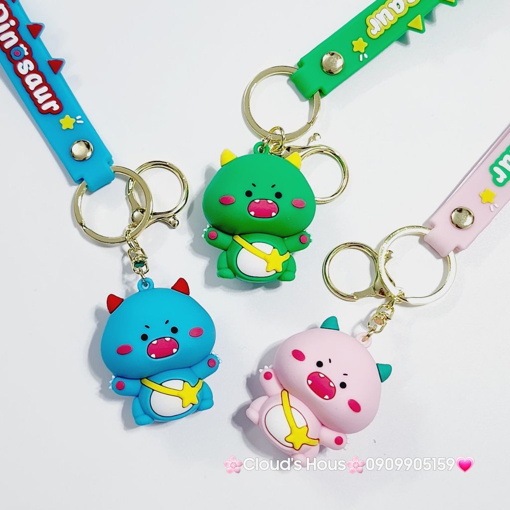 Móc Khóa Khủng Long Đeo Giỏ Kute Dinosaur
