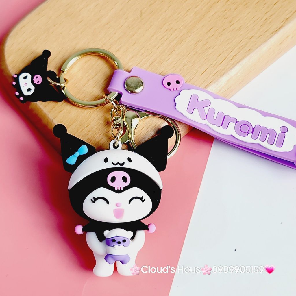 Móc Khóa Kuromi Đen & Tím