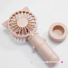 Mini Fan - Quạt Cầm Tay - Để Bàn Có Sừng Đỏ