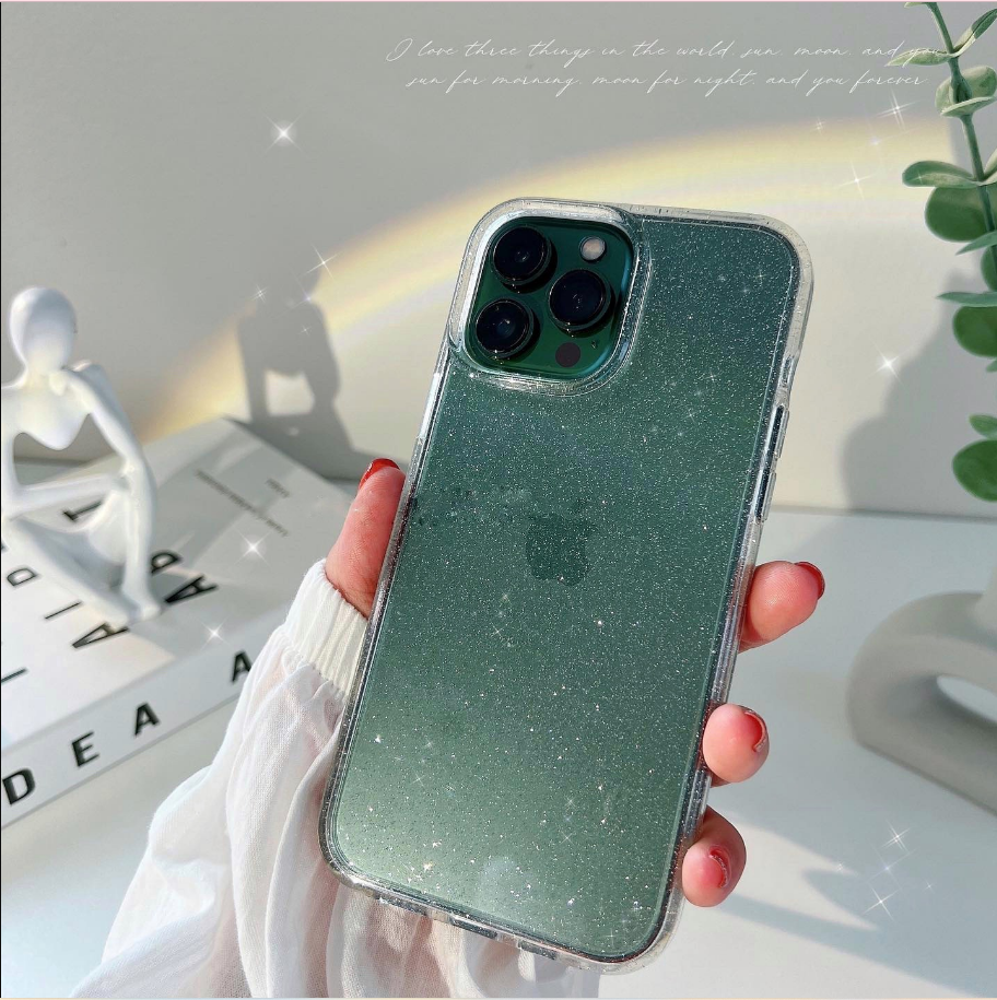 Case Ốp điện thoại iPhone Aapoo Kim tuyến Trắng Bling Bling Chống ố iPhone 11/12/13/14/Plus/Pro/Promax
