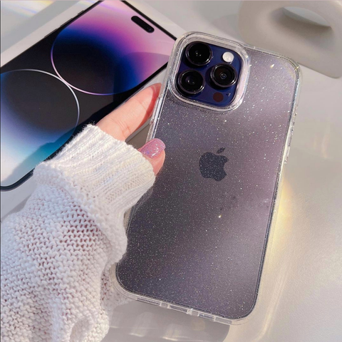 Case Ốp điện thoại iPhone Aapoo Kim tuyến Trắng Bling Bling Chống ố iPhone 11/12/13/14/Plus/Pro/Promax