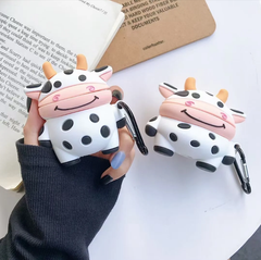 Cover Case Vỏ bảo vệ Airpod Su dẻo Bò sữa Bò tai vàng Airpod 1/2/Pro/Pro2