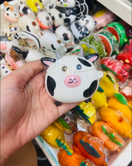 Cover Case Vỏ bảo vệ Airpod Su dẻo Bò sữa Tròn Sừng bạc Airpod 1/2/Pro/Pro2