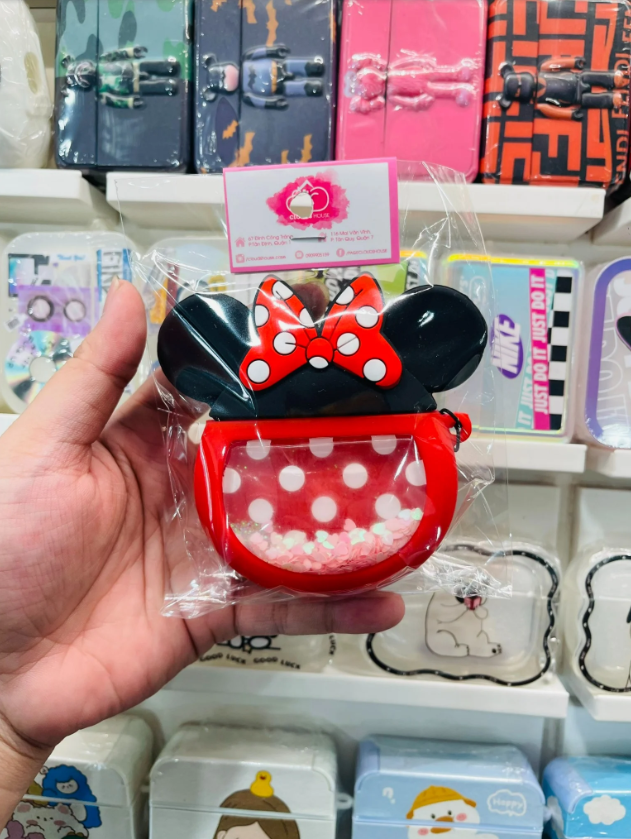 Cover Case Vỏ bảo vệ Airpod Su dẻo Mickey Bling bling nước Airpod 1/2 (2 mẫu)