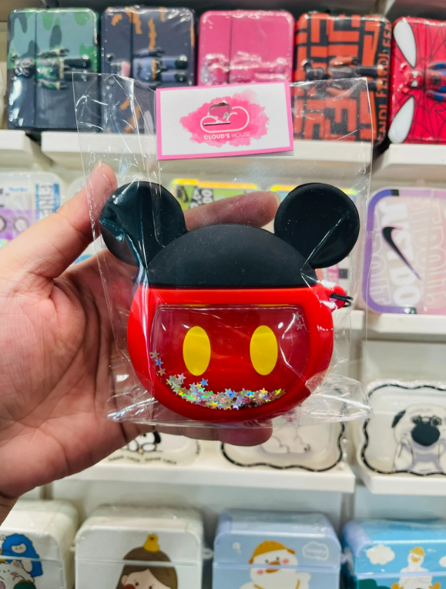 Cover Case Vỏ bảo vệ Airpod Su dẻo Mickey Bling bling nước Airpod 1/2 (2 mẫu)