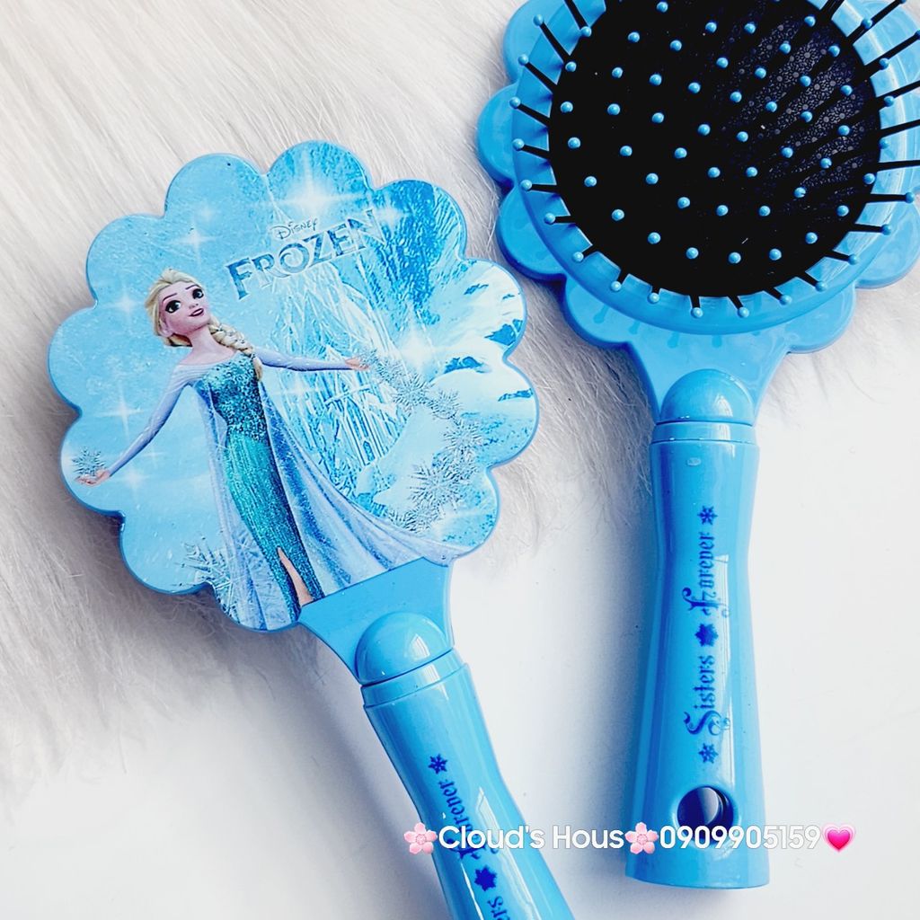 Lược Chải Tóc Đệm Khí Mát Xa Hình Công Chúa Elsa Frozen Tiện Dụng Dành Cho Bé Gái