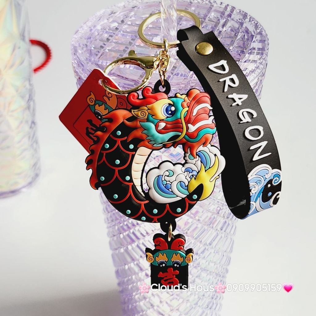 Móc Khóa Rồng Nước Phun Lửa Tết Dragon - TẾT