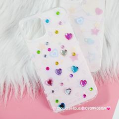 Case Ốp điện thoại iPhone Trái tim Đính đá iPhone 11/12/13/14/Pro/Promax