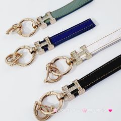 Móc Khóa Dây Da Hermes Đính đá Sang chảnh