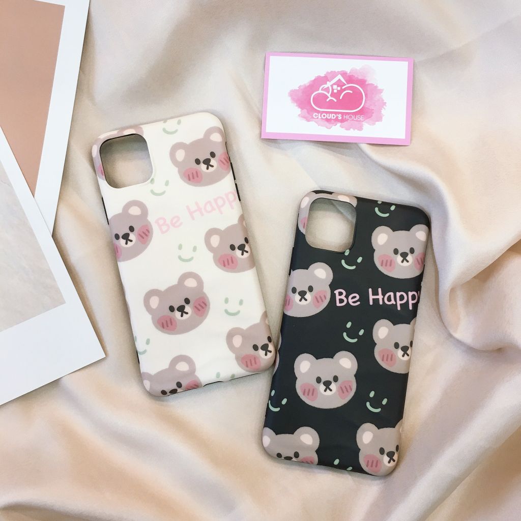 Case ốp điện thoại iPhone Gấu Be happy bóng gợn sóng