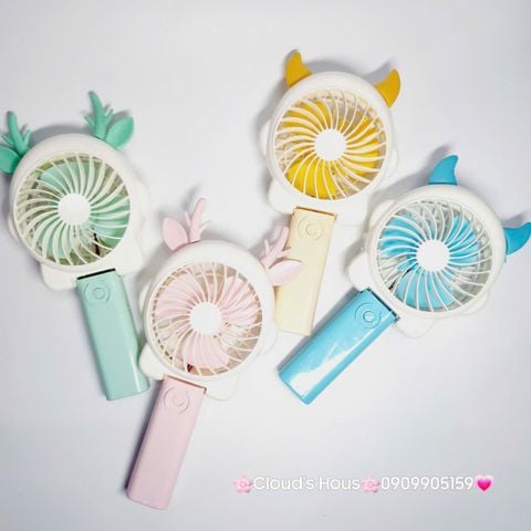 Mini Fan - Quạt Cầm Tay Có Tai Sừng Nhiều màu
