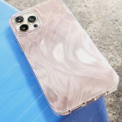 Case Ốp điện thoại iPhone Lông Vũ Vàng Ánh Xà Cừ Hologram 2 Màu Trơn 11/12/13/14/15/Pro/Promax
