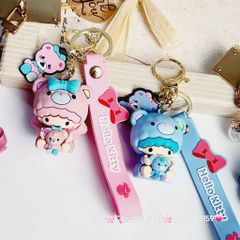 Móc Khóa Tình Mẫu Tử Đầu Xù Hello Kitty