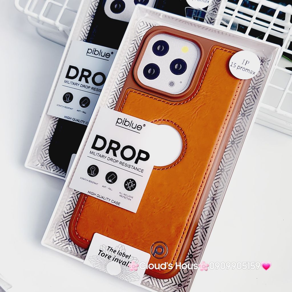 Case Ốp điện thoại iPhone Piblue Da Khoét Táo iPhone 15Promax