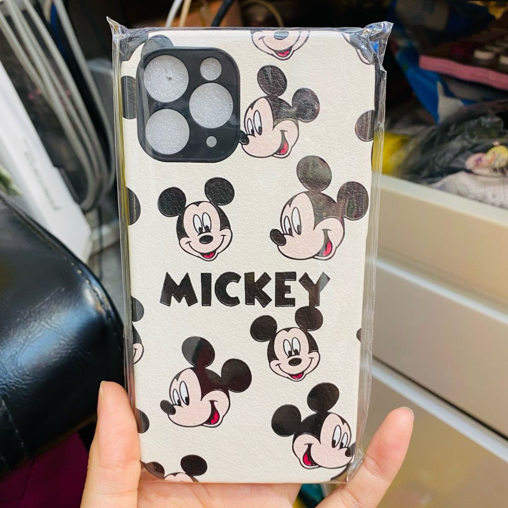 Case Ốp điện thoại iPhone Nhám da Mickey iPhone 7Plus/X/XSM/11/12/Pro/Promax