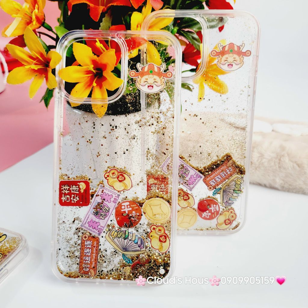 Case Ốp điện thoại iPhone Trong Bling nước icon Tết iPhone 11/12/13/14/15/Pro/Promax - TẾT