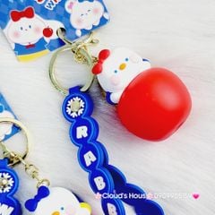 Móc Khóa Vịt Cà Chua Có đèn Rabbit Winter Snow white