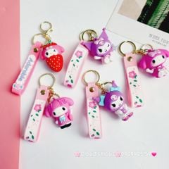 Móc Khoá Kuromi & Melody dây Sakura Adorable