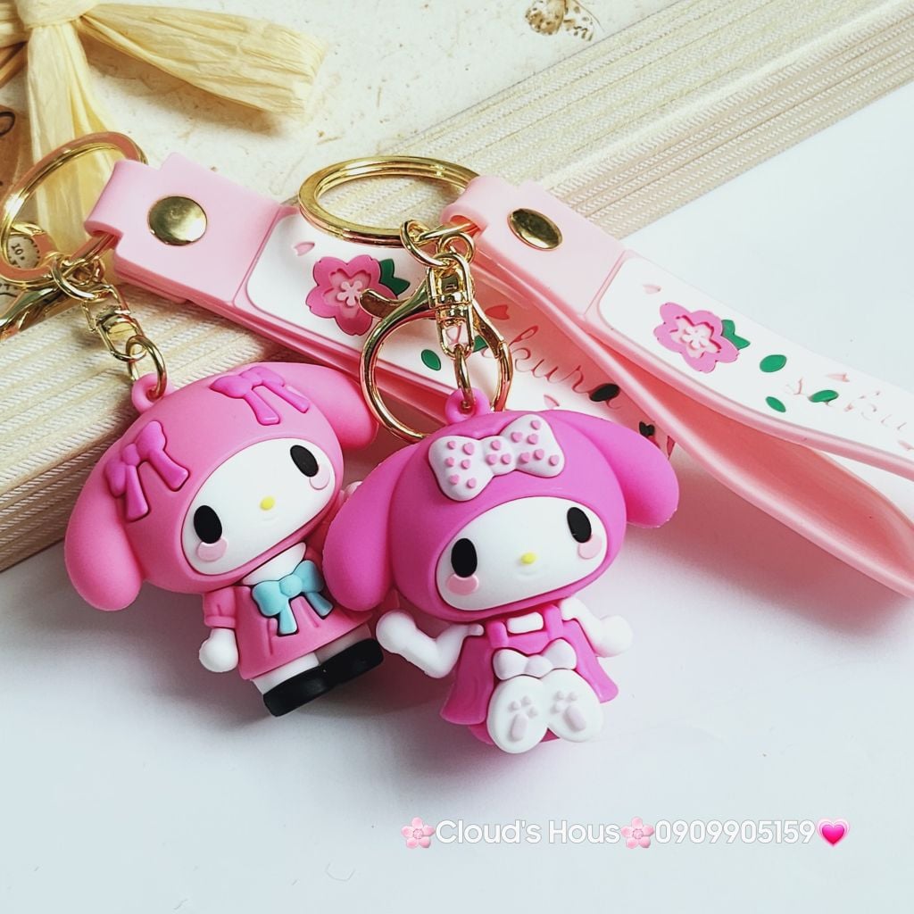 Móc Khoá Kuromi & Melody dây Sakura Adorable