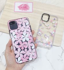 CASE IPHONE HOA Trong Viền Chống Shock Nền Hồng