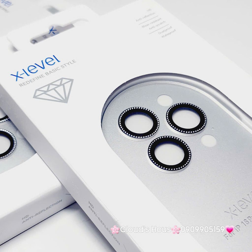 CƯỜNG LỰC Camera X-Level Diamond Đính đá iPhone 16/Plus/Pro/Promax