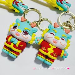 Móc Khóa Rồng Xanh Áo Đỏ Chúc TẾT (2 dây)