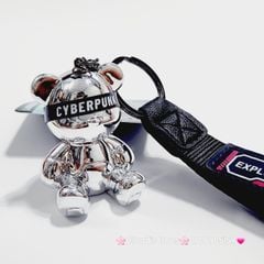 Móc Khóa Gấu BearBrick Ngồi Sứ Ngầu Cyberpunk Explore Future