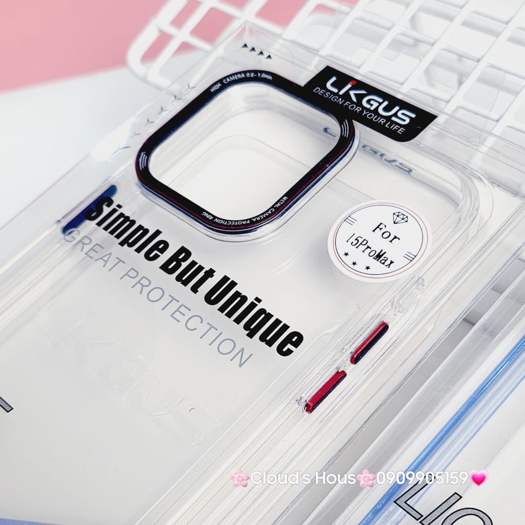 Case Ốp điện thoại iPhone Likgus Kính Trong KingKong viền màu Camera iPhone 15/16/Pro/Plus/Promax