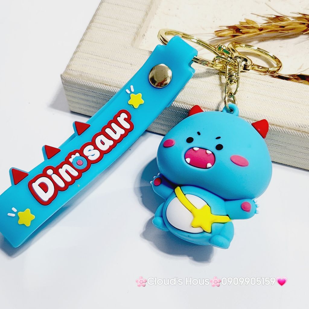 Móc Khóa Khủng Long Đeo Giỏ Kute Dinosaur