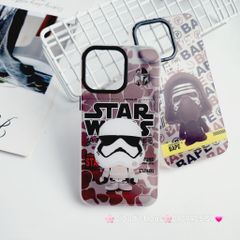 Case Ốp điện thoại iPhone Nhám Bape Starwars iPhone X/Xs/XSM/11/12/13/14/15/Plus/Pro/Promax