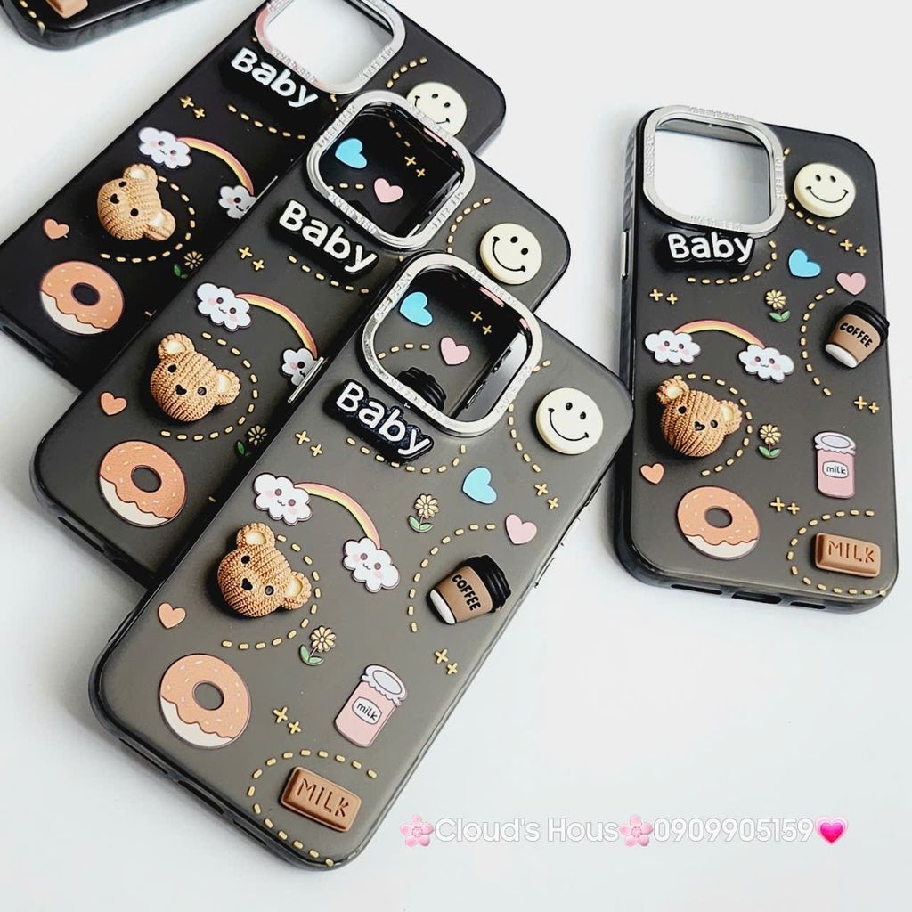 Case Ốp điện thoại iPhone Nền Đen Nhám Icon Nổi Viền Cam Titan iPhone 11/12/13/14/15/Pro/Promax