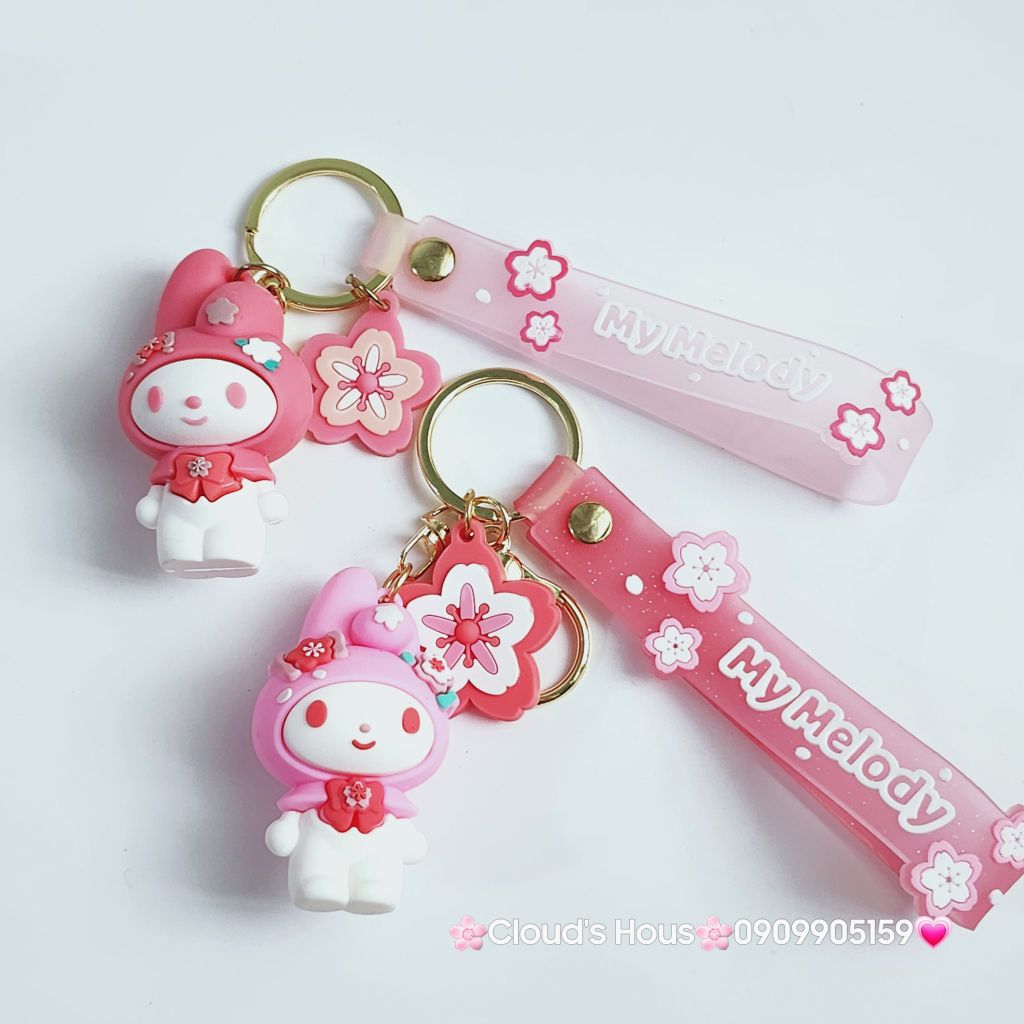 Móc Khoá Hoạt hình Sanrio Tone Trắng Hồng My Melody