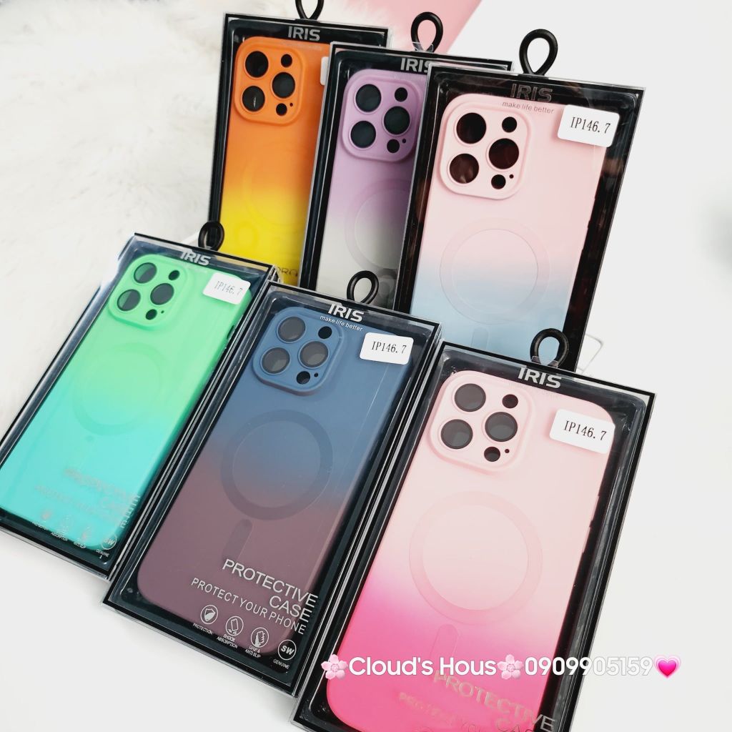 Case Ốp điện thoại iPhone IRIS Ombre Likgus Silicone Bảo vệ Cam Magsafe iPhone 14Promax