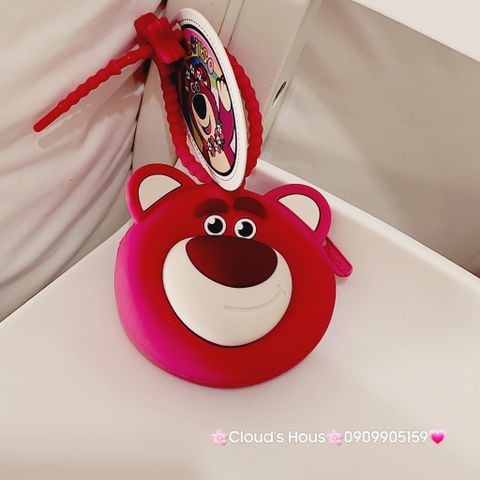 Bóp Móc Khóa Silicone Mặt Lotso Chính Hãng