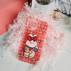 CASE iPhone TAI GẤU Trong Nhám Dẻo Chống Shock - Thỏ Rich