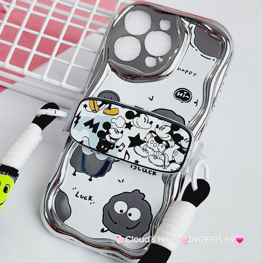 Dây Dù ĐEO chéo kèm thanh KẸP giữ điện thoại hoạt hình kute