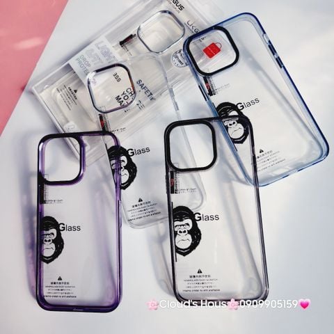 Case Ốp điện thoại iPhone Likgus Kính Trong KingKong viền màu Camera iPhone 15/16/Pro/Plus/Promax